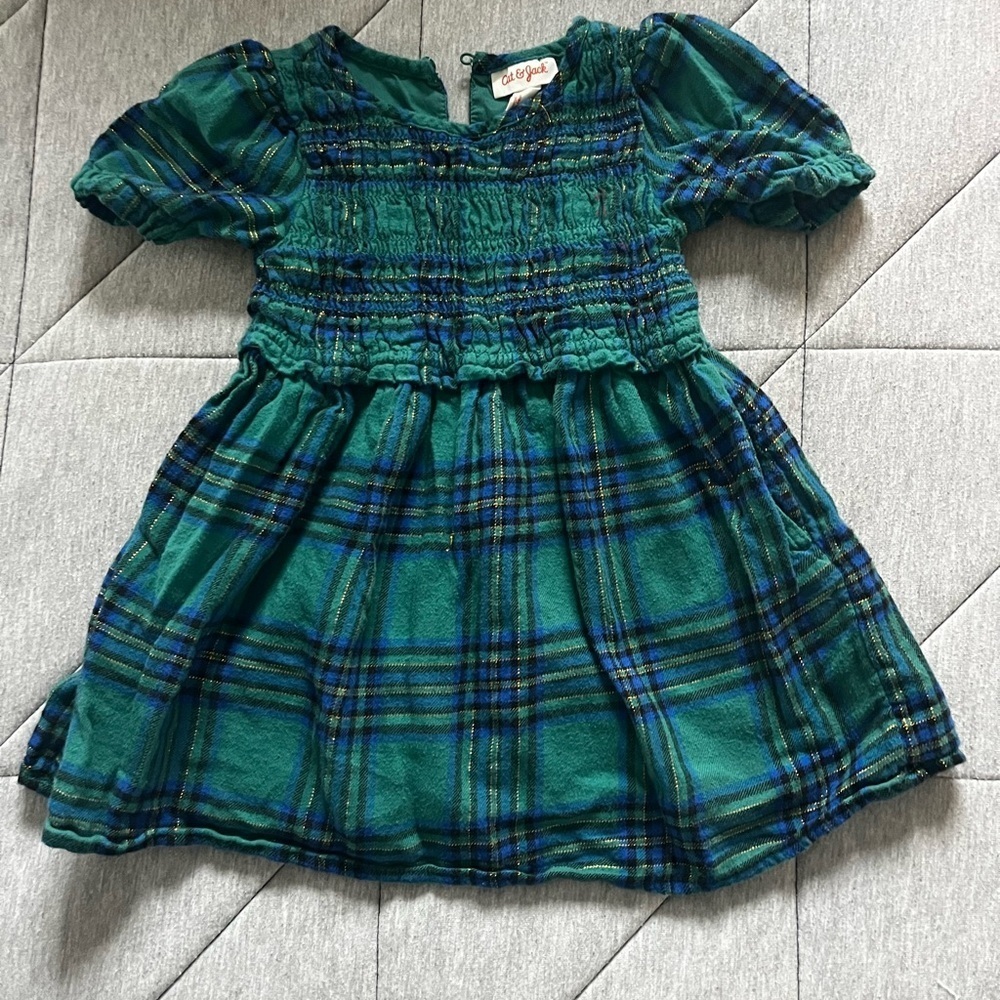 Cat & Jack Blue and Green Plaid Dress